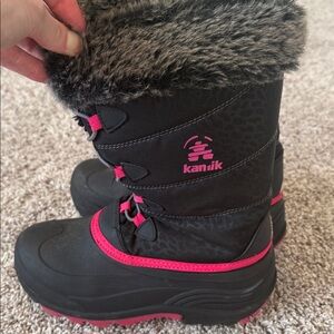 Kamik Black Boots with Pink Trim
